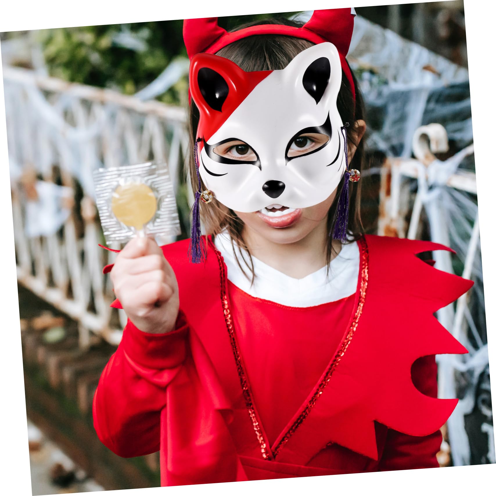 Alasum 10pezzi Maschera Animale Mezza Faccia Per Ragazzo Ragazza Di Maschere Da Cosplay Tema Gatto Per Feste Halloween e Performance