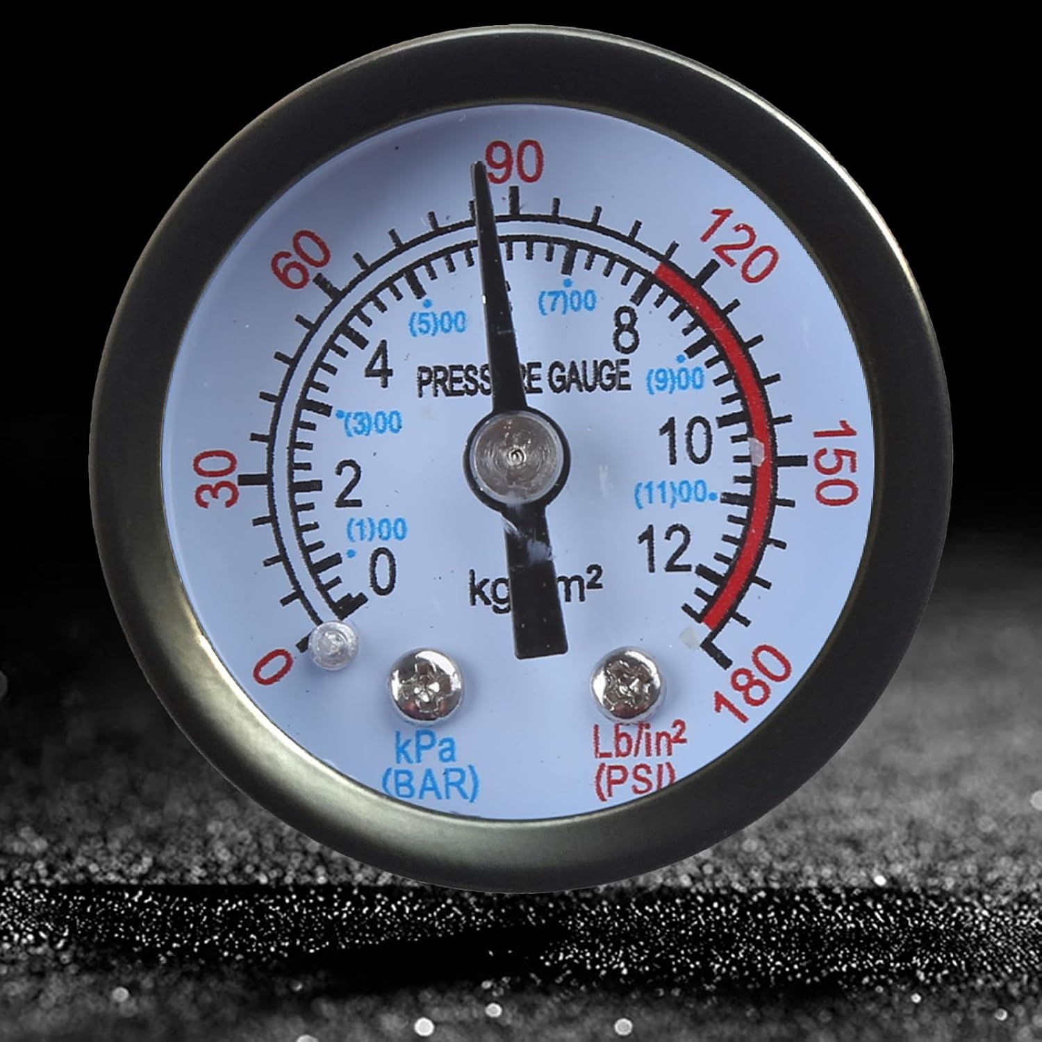 Air Compressor Pneumatic Hydraulic Fluid Pressure Gauge Scale 0-180PSI 0-12Bar Industrial Measuring Instrument