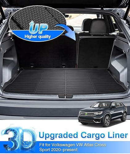 Miniatura 2 de Cartist Forro de carga compatible con Volkswagen VW Atlas Cross Sport 2020-2023 (solo modelos de 5 pasajeros), tapete para maletero trasero