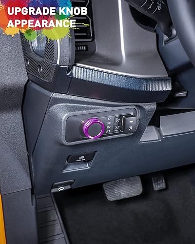 Miniatura 28 de Savadicar CKT01 Billet - Juego de molduras de perilla de control de aluminio, faros/4WD/HVAC, biseles de anillo de perilla de control climático, Rojo