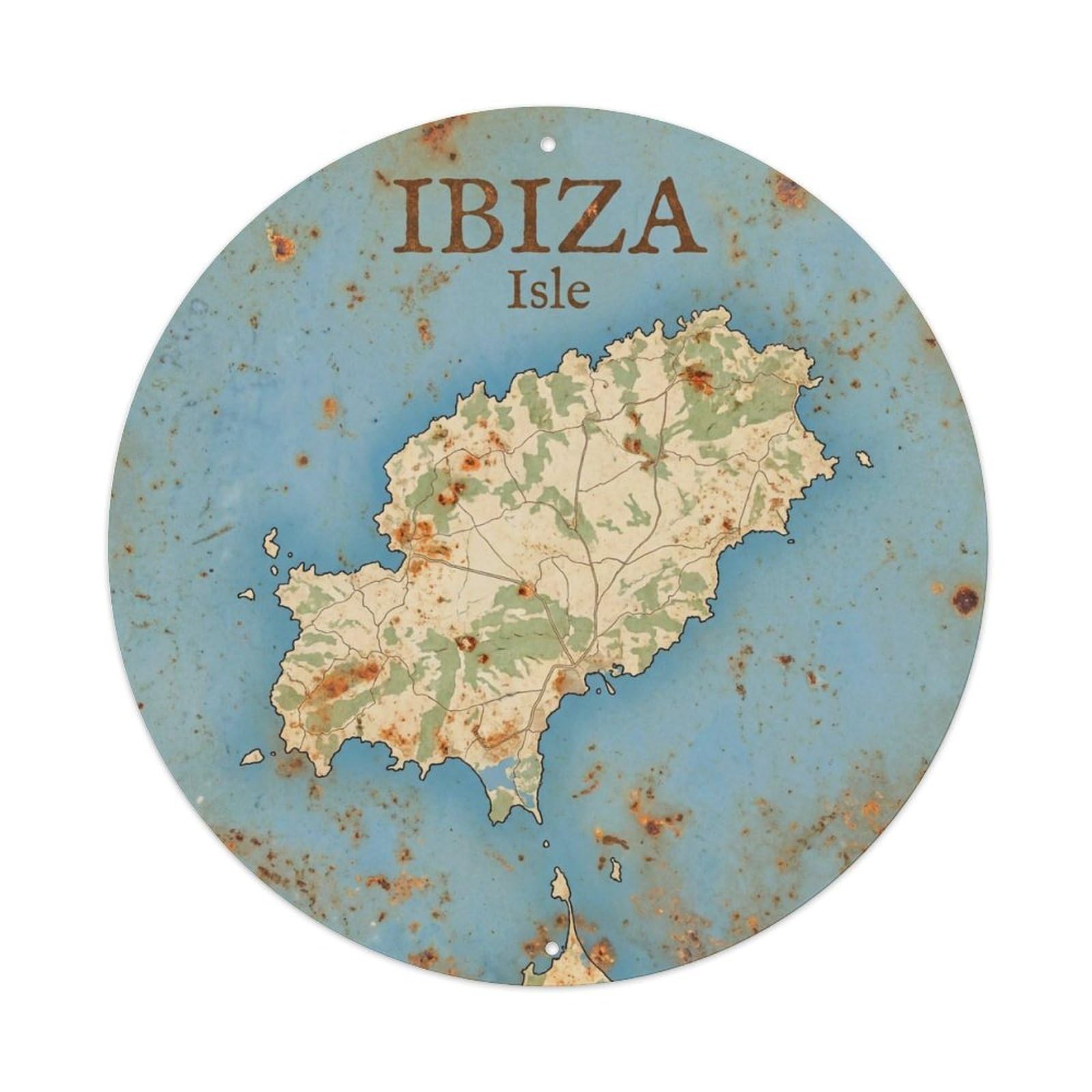 Vintage Travel Ibiza Spain Island Metal Tin Sign
