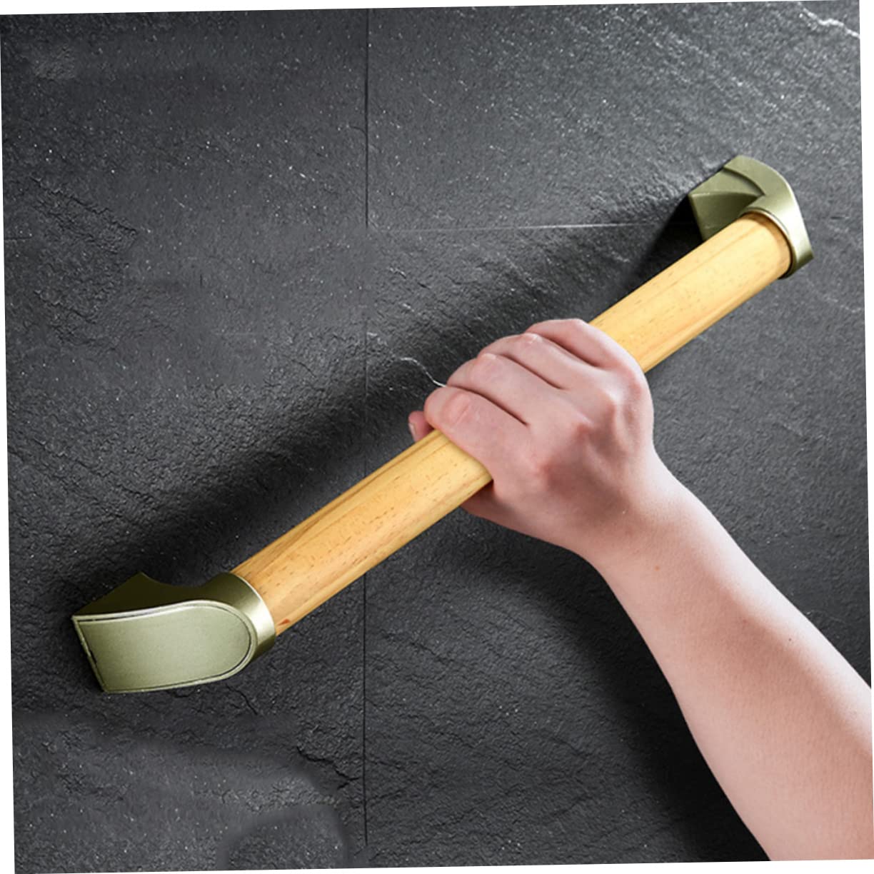 Badewannenhandlauf mit Multifunktionalem Design aus Aluminiumlegierung und Holz Einfacher Montage für Sicheres Halten in Dusche und Badezimmer