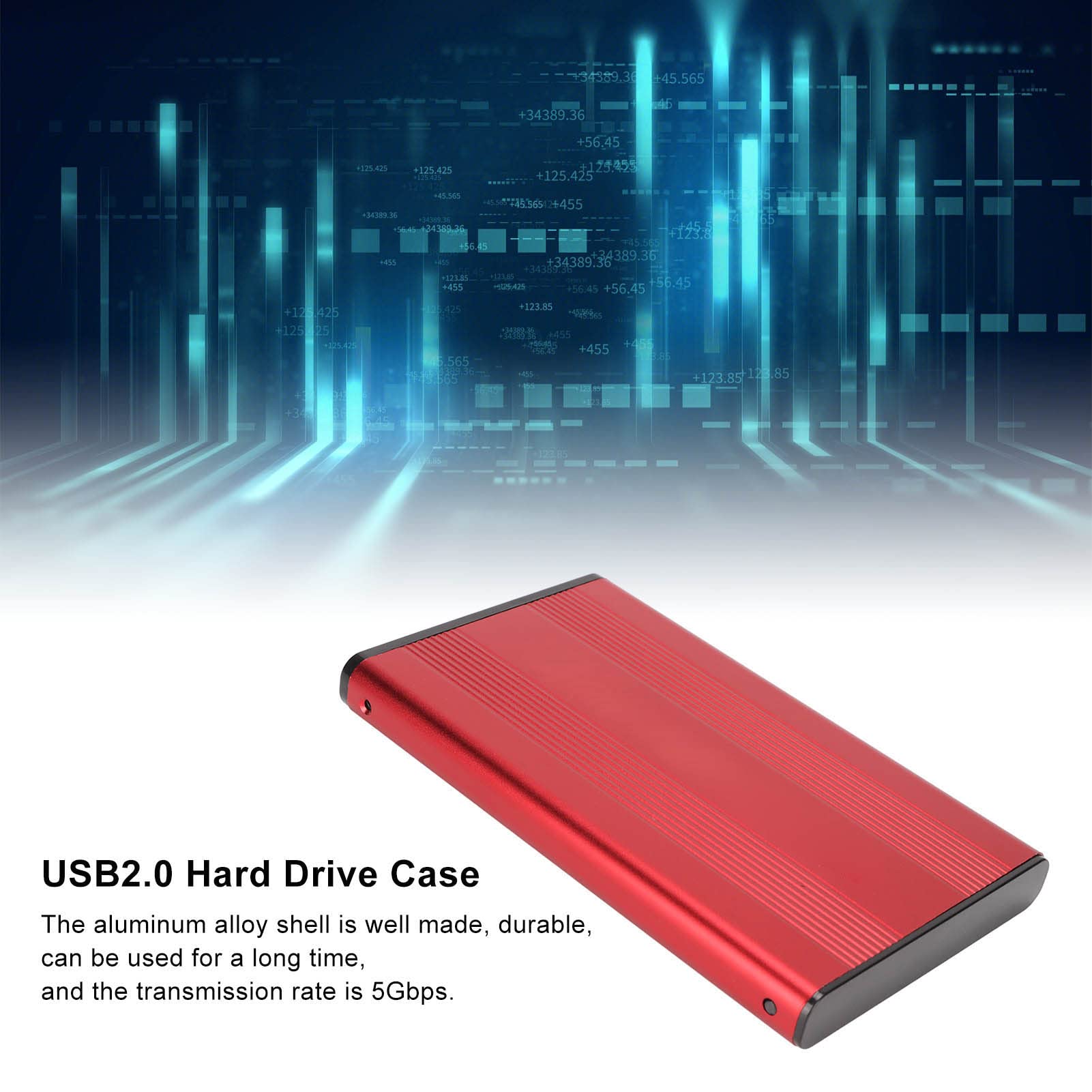 Disco Rigido Esterno, Disco Rigido Portatile Resaggio SSD Esterno HDD 2,5 Pollici da 5 Gbps 2 TB Custodia a Disco Rigido Antim Statico con Interfaccia USB3.0 per (BLACK) (SILVER) (BLUE) (rosso)
