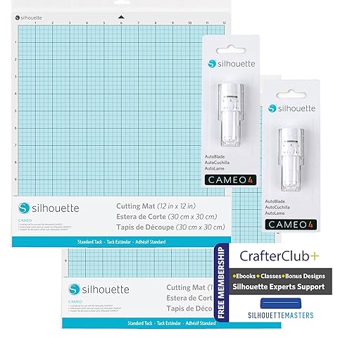 Silhouette Cameo 4 Autoblade y alfombrilla estándar incluye (2) alfombrillas estándar de 12 pulgadas, (2) AutoBlade para usar con los diseños Cameo