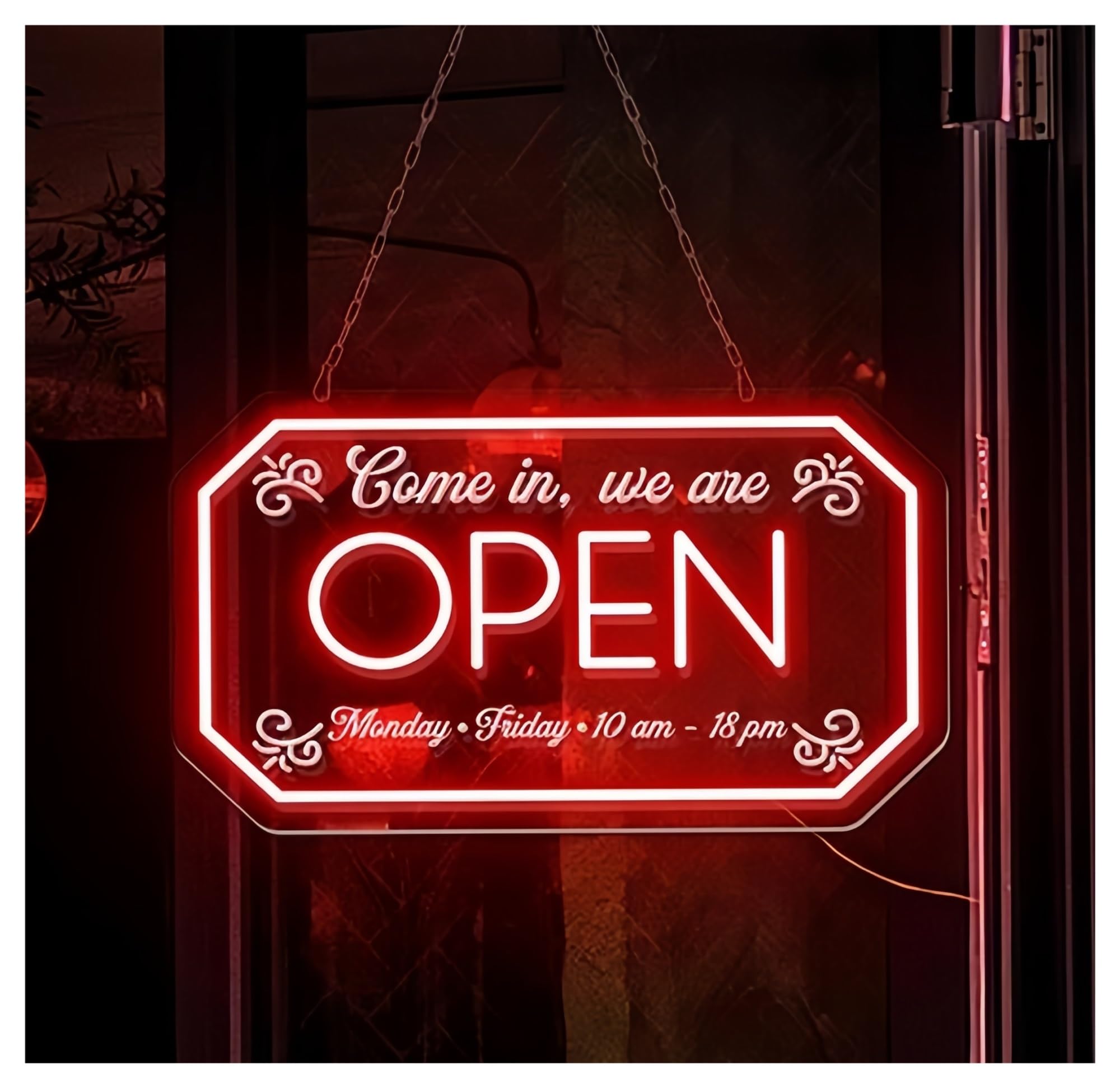 Sign Lamp Come in We are Open Sign Restaurant Coffee Pizza Store Business Store Modern 50cm(E)
