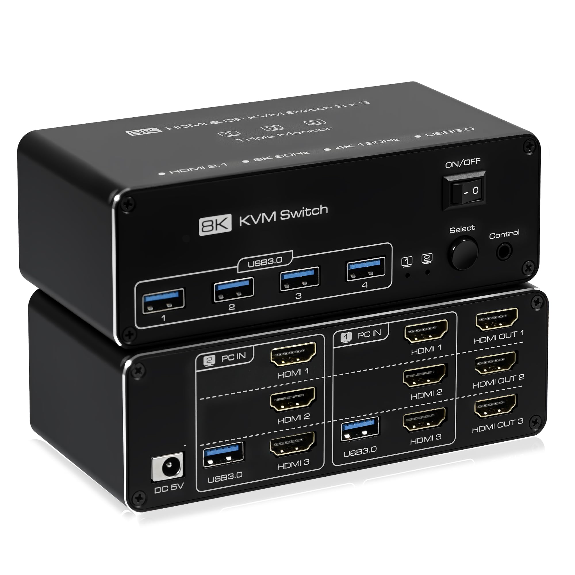 Amazon.co.jp: 4K@120Hz HDMI KVMスイッチ モニター3台 コンピューター