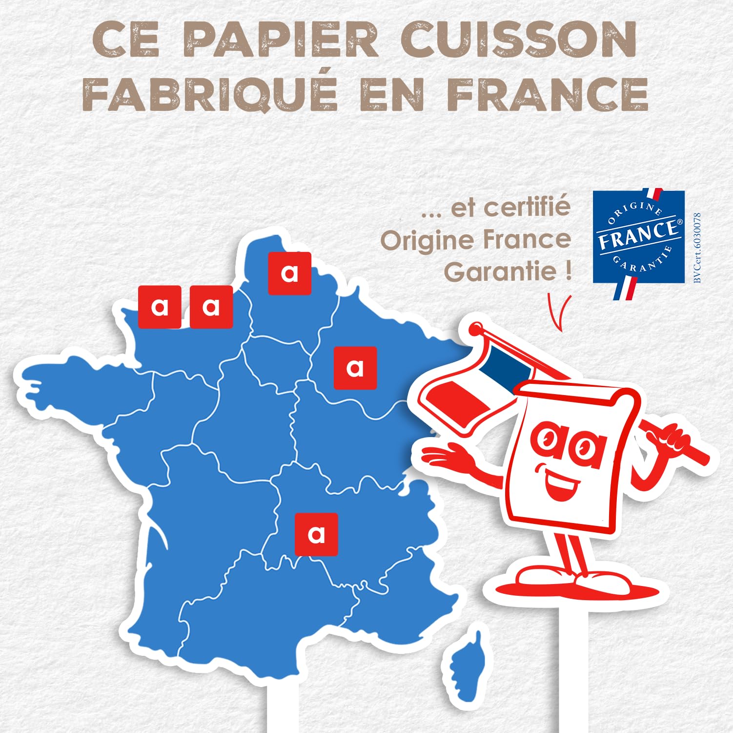 Alfapac Papier Cuisson Brun 10M Anti-adhérent Grande Largeur Fabriqué en France