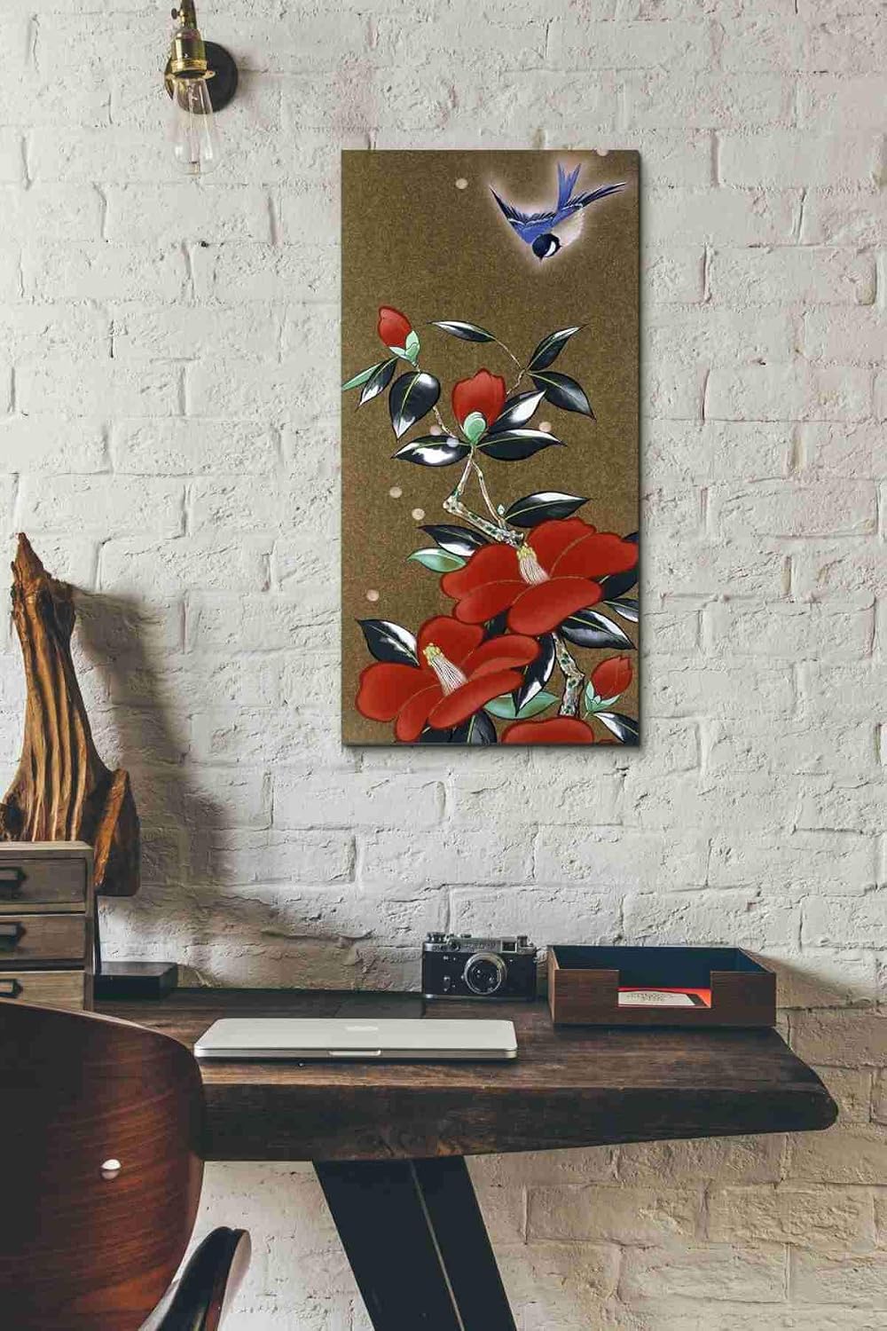 Epic Graffiti 'Camellia R' by Zigen Tanabe, Canvas Wall Art, 12"x24"