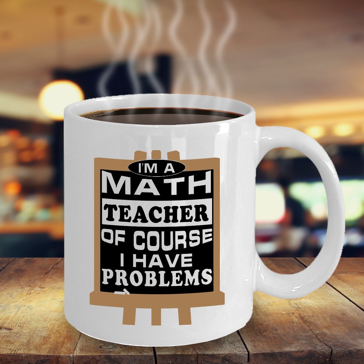 3dRose, Im A Math Teacher Of Course I Have Problems Blue, 11oz Two-Tone