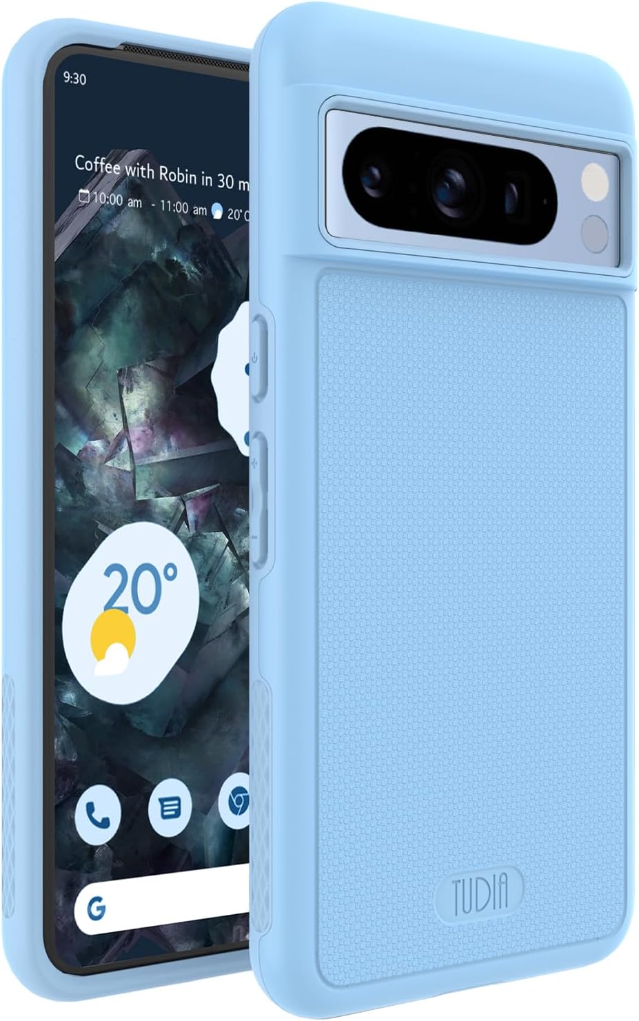 Sponsored Ad – TUDIA DualShield Grip Designed for Google Pixel 8 Pro Case (2023), [MergeGrip] Military Grade Dual Layer Shockproof Slim Tough Heavy Duty Protective Phone Case Cover - Bay Blue