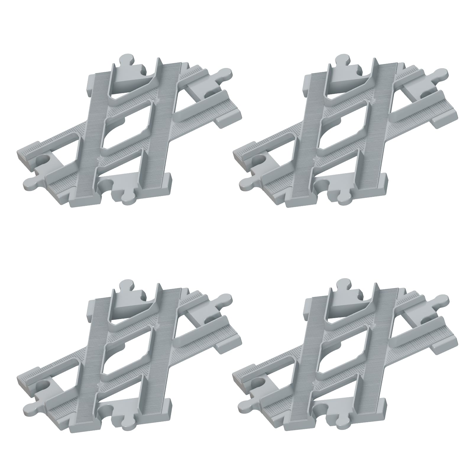 Cabeeskii Bausteine Schienen Set, Spielzeug Eisenbahnschienen,bestehend aus Cross Track Gerade, Kurven Schienen, kompatibel mit dem Marktführer ab 2 Jahren (4 Cross Track)