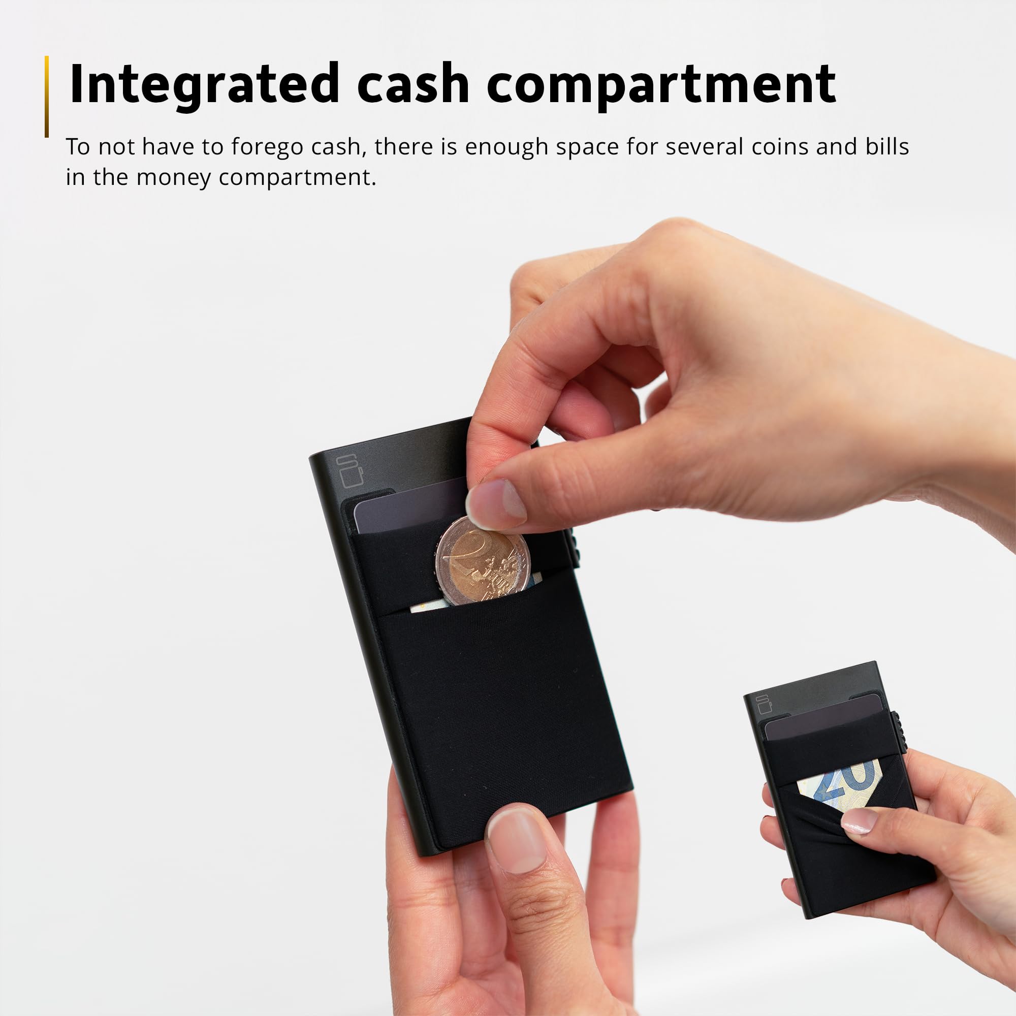 Credit Card Holder Slim Wallet | etui na karty z portfelem RFID | etui na karty męskie z przegródką na monety | nowoczesne etui na karty kredytowe z aluminium | Smart Portmonee męski i damski