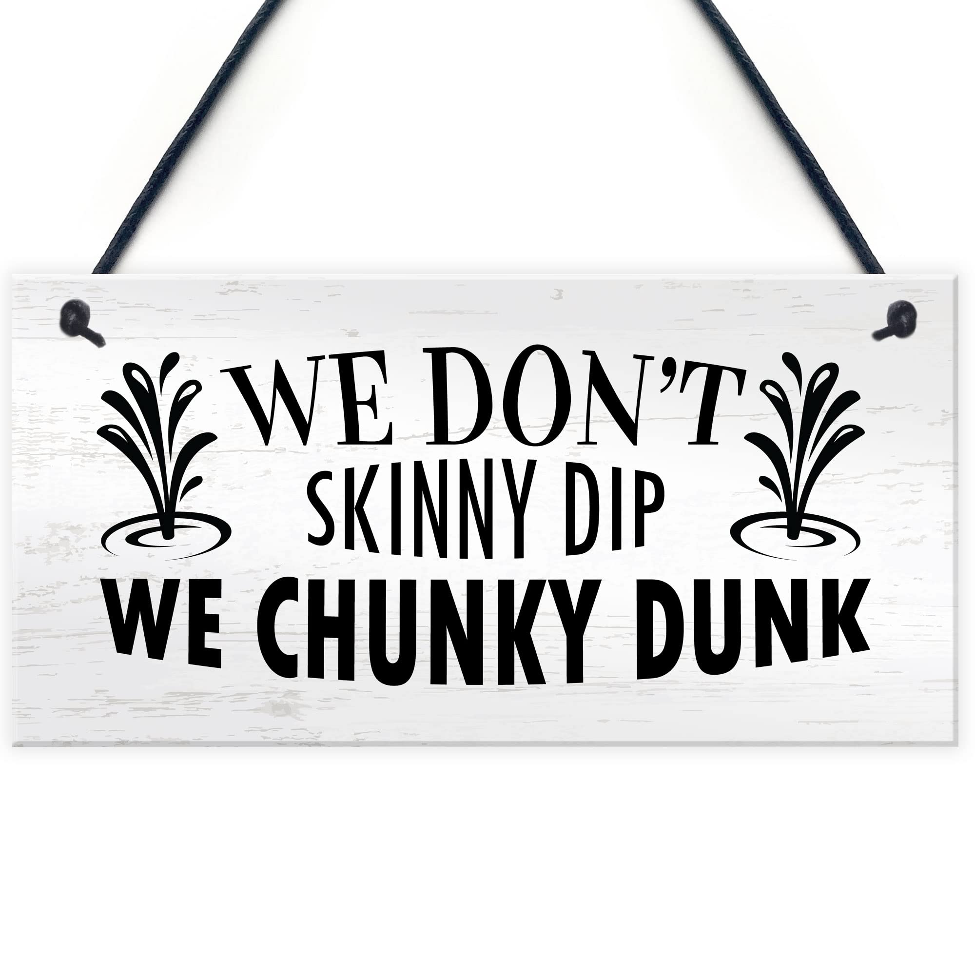 Red Ocean Funny Hot Tub Sign Dont Skinny Dip We Chunky Dunk Novelty Garden Tub Decor