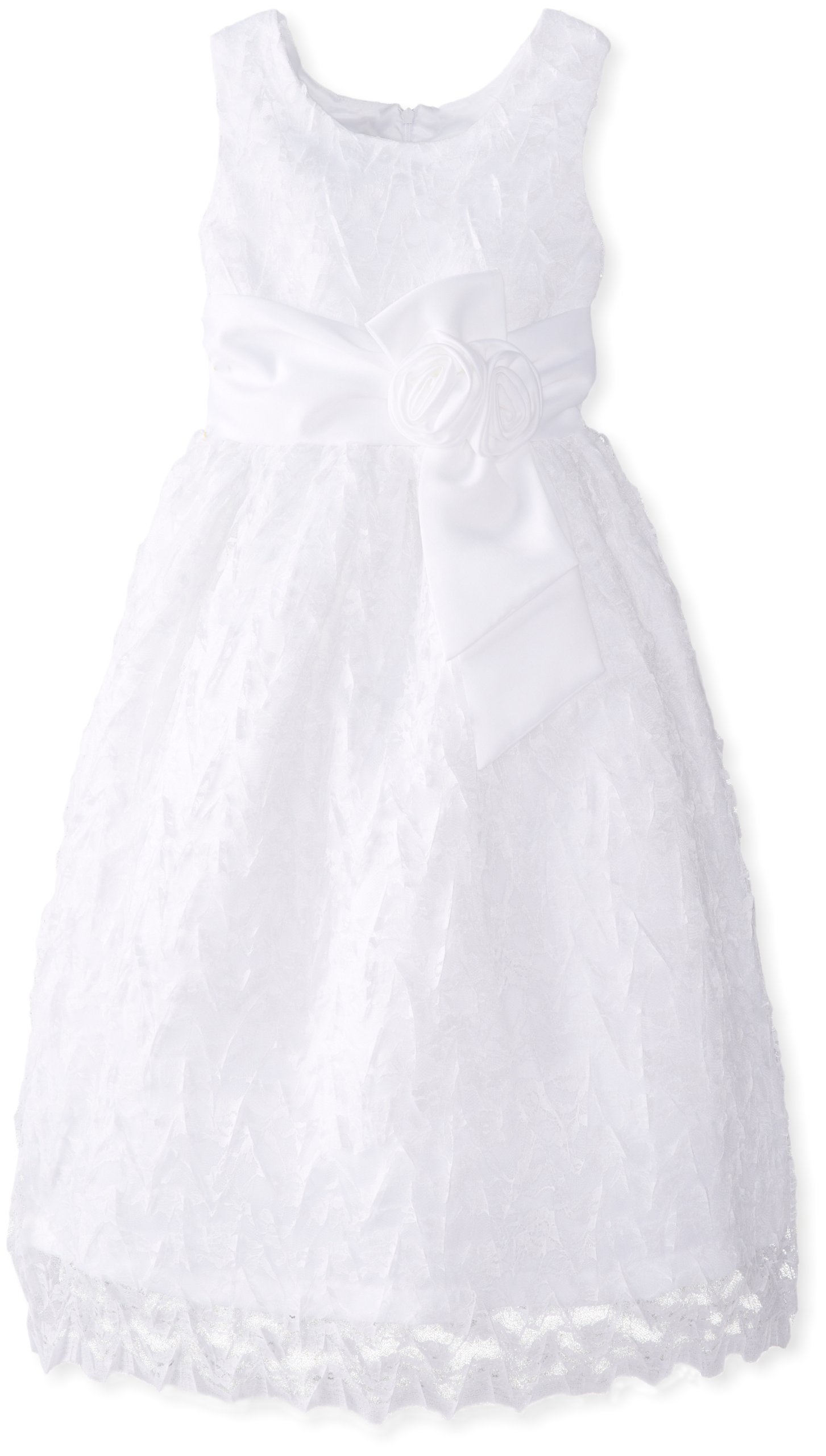 crochet lace v-neck flutter short sleeve midi dress Ivory Deep V-Neck Flutter Sleeve Tiered Maternity Midi Dress main image 0