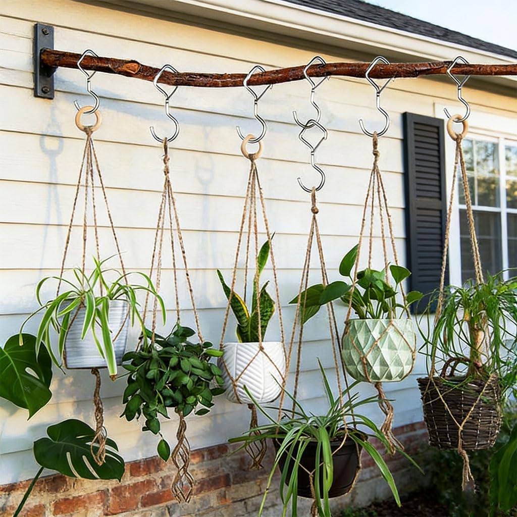 S Hooks for Home Kitchen Hanging Closet Plants Pots Pans, 12Pack