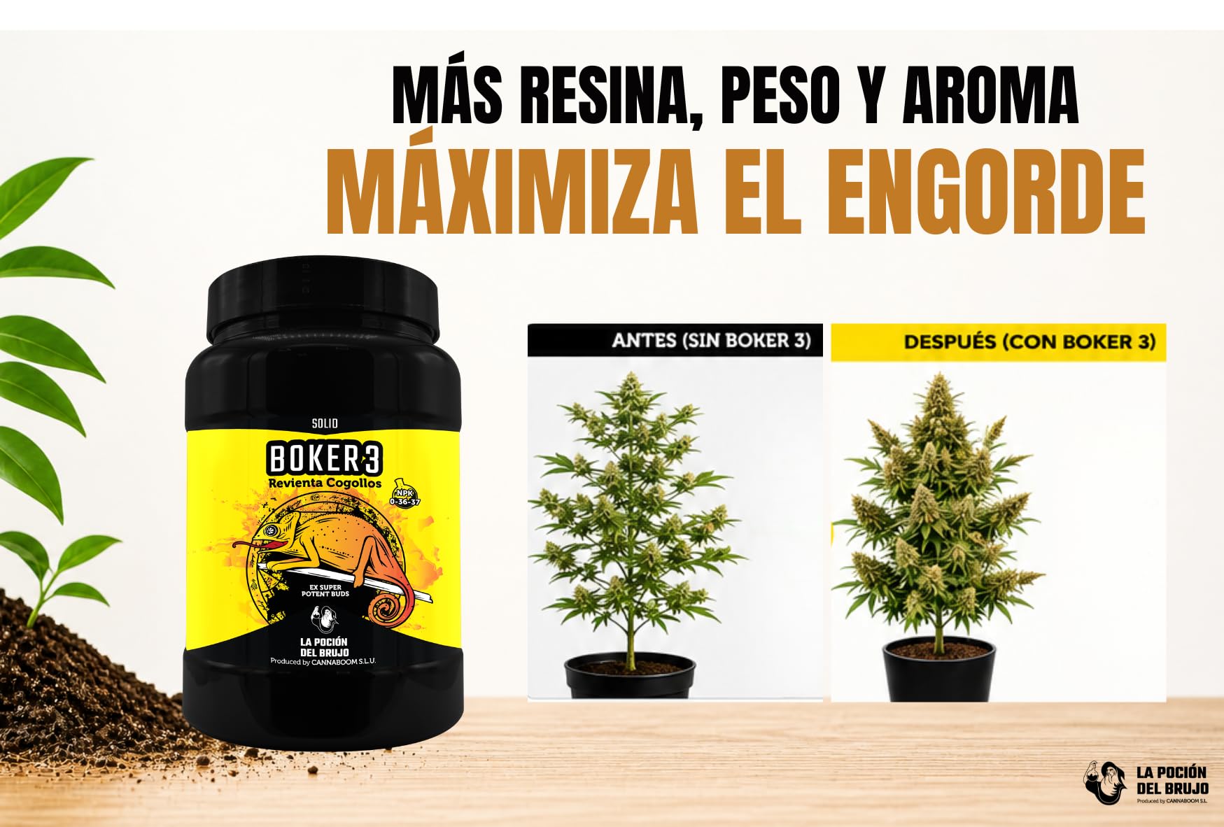 Revienta cogollos - BOKER 3 - Cannaboom - antiguo Super Potent Buds - fertilizante solido con PK (400gr)