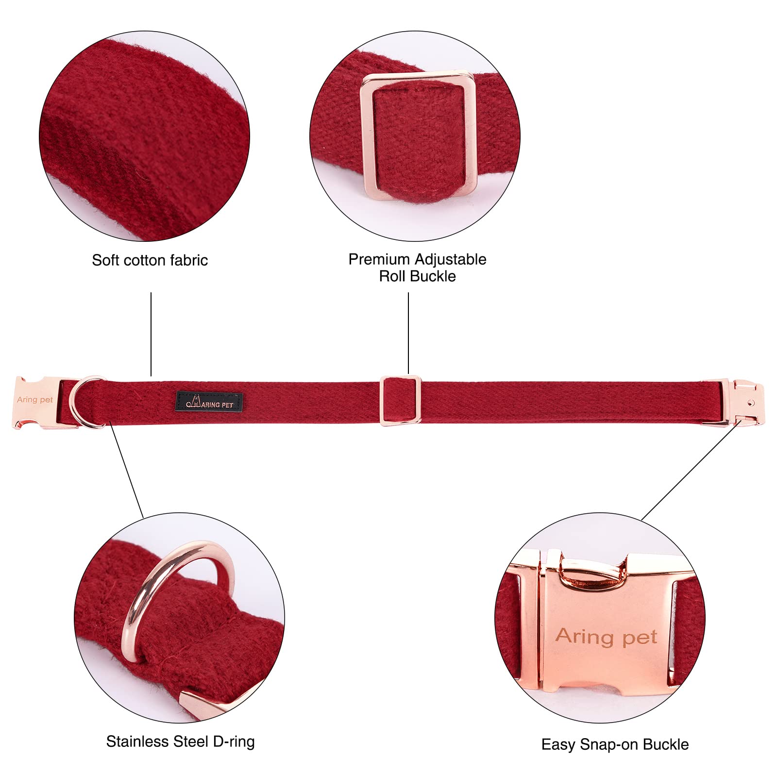 ARING PET Weihnachts-Hundehalsband & Leine Set – Verstellbar, Weihnachtsmann-Design | Für Kleine, Mittlere & Große Hunde