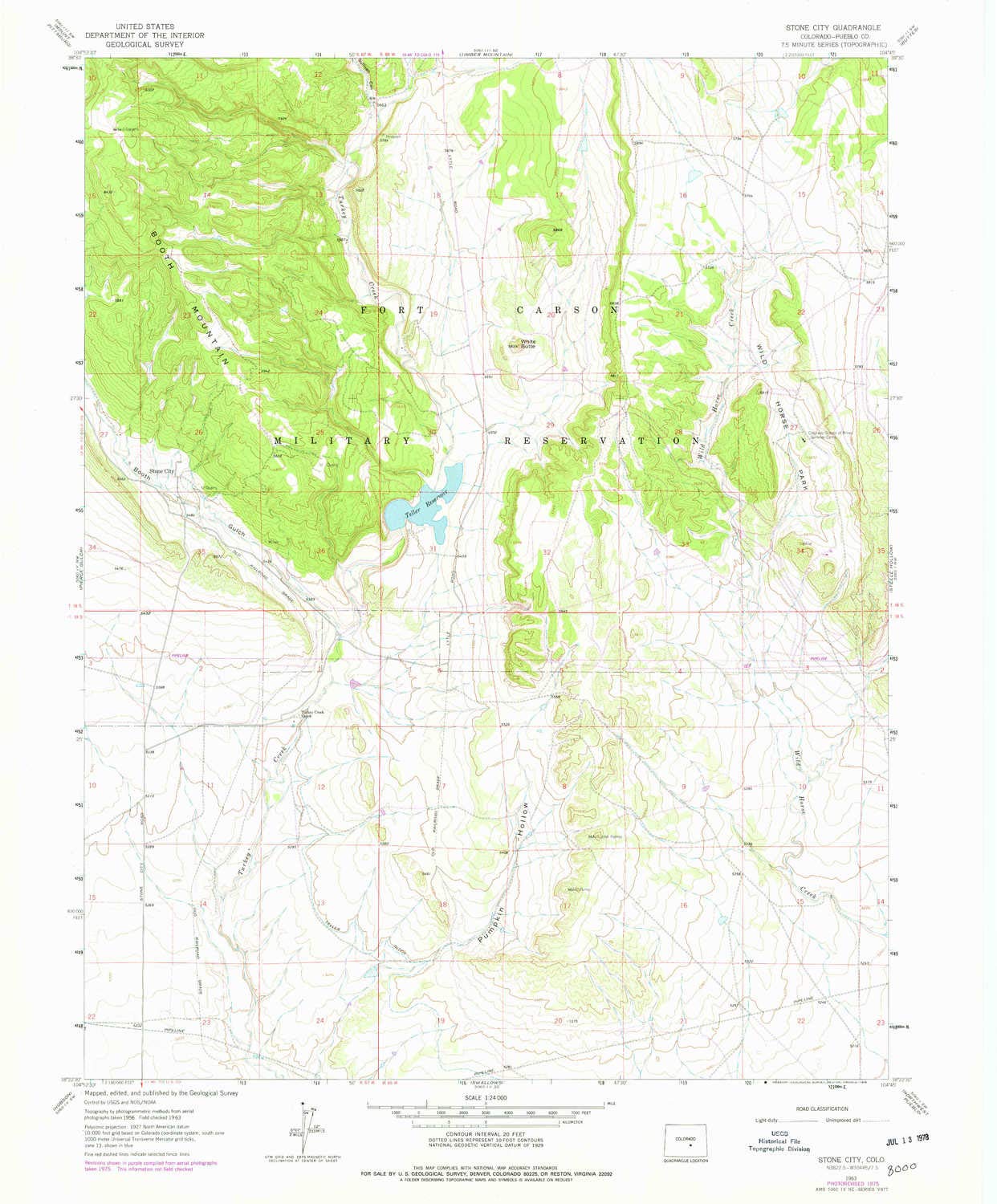 YellowMaps Stone City CO topo map, 1:24000 Scale, 7.5 X 7.5 Minute, Historical, 1963, Updated 1978, 26.8 x 22.2 in - Polypropylene