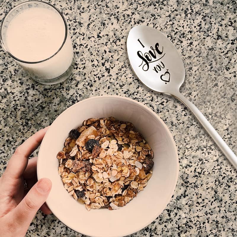 Miniatura 3 de Cuchara con texto en inglés "I Love You", regalos para parejas, cumpleaños, aniversario, Navidad, para novio, novia, mejor amigo, cuchara grabada,