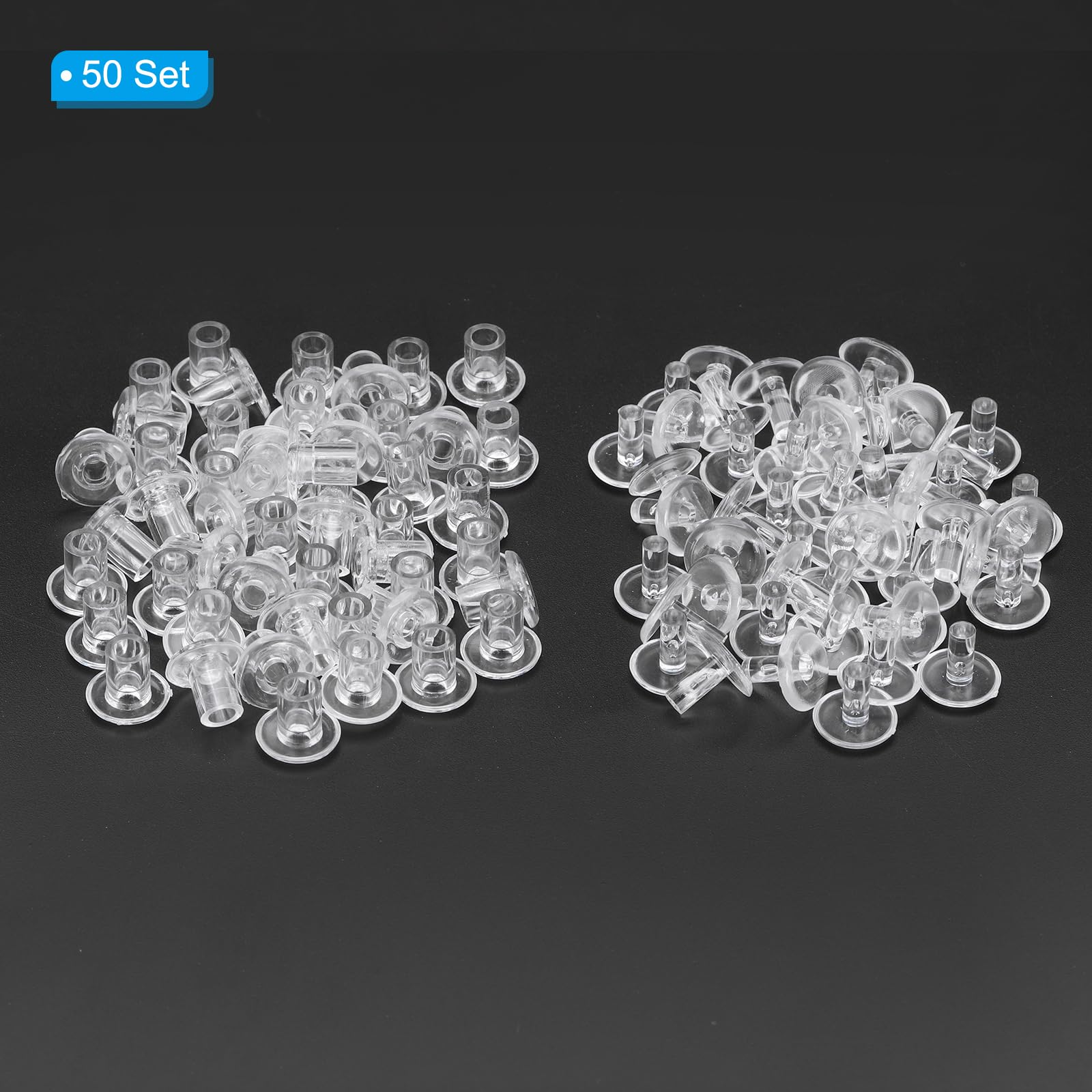 PATIKIL M5x7mm Plastic Binding Post, 50 Sets Plastic Chicago Screws Binding Screw Rivet Post Press-on Buckle for Leather Scrapbook Photo Albums, Transparent - Image 3