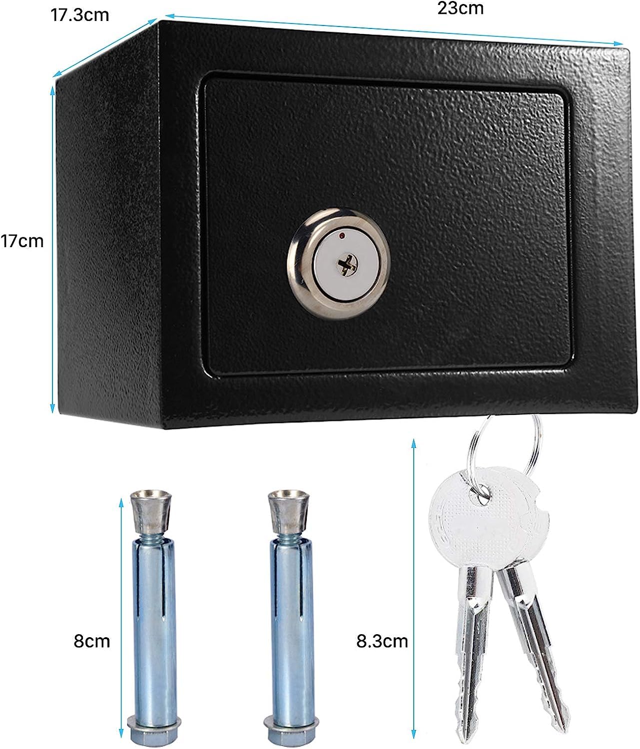 Cassaforte da Parete, Cassaforte con Chiusura in Acciaio, 6,4L Cassaforte da Parete, Sicurezza in Casa per Proteggere Contanti Gioielli Documenti, 23 * 17 * 17 cm