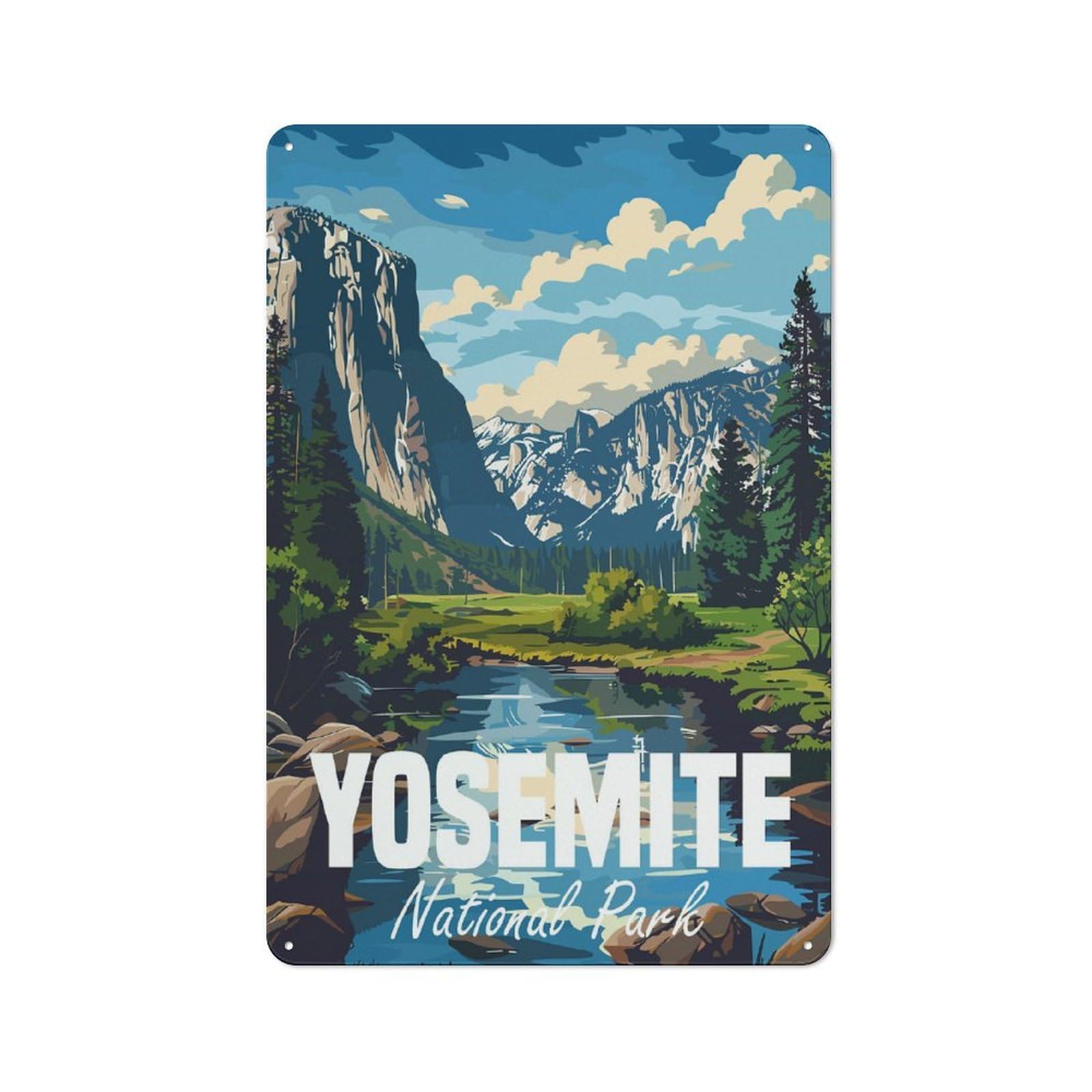 Junmoney Yosemite National Park Vintage Tin Sign 30X20cm, Country Style Bistro Wall Plaque For Bakery, Diner, Cafe Or Family Room