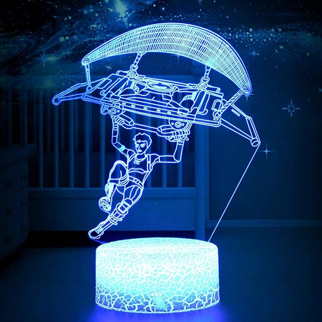 WHATOOK Gliding Skins New 3D Illusion Light Battle Bus RGB Mood Lamp 3D LED Lamp 7 Colors Touch Switch Table Desk Light Room Lighting Game Gifts (Gliding Crackle Base)