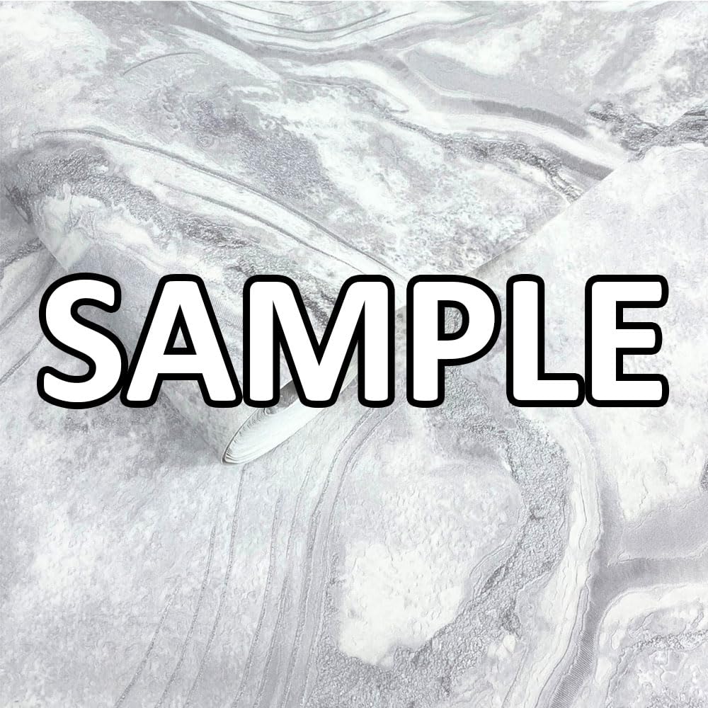 World of Wallpaper Luxe Collection Mineral Vinyl Sample - Modern for Living Room & Bedroom - Decorative Luxury - Silver/Grey