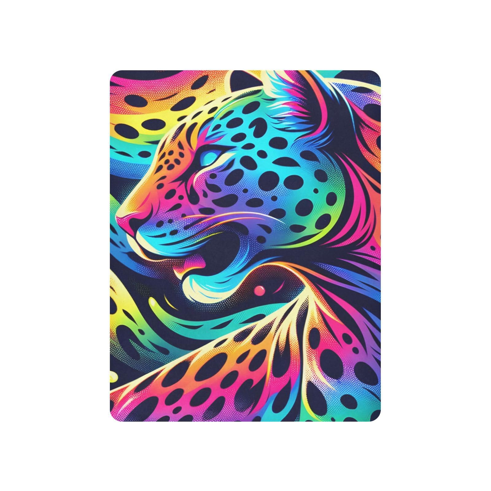 JIPONI Rainbow Leopard Soft Playard Sheet- Pack & Play Sheets Fitted, Breathable Mattress Cover for Standard Size Play Yard, 39’x27’x5’