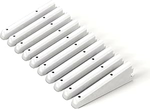 IRONWORX® White Twin Slot Heavy Duty Shelving Bracket, 120mm, Pack of 10 | Carbon steel, wall mounted, adjustable, home, office & garage, shelving system, easy install, shelf brackets, floating shelf