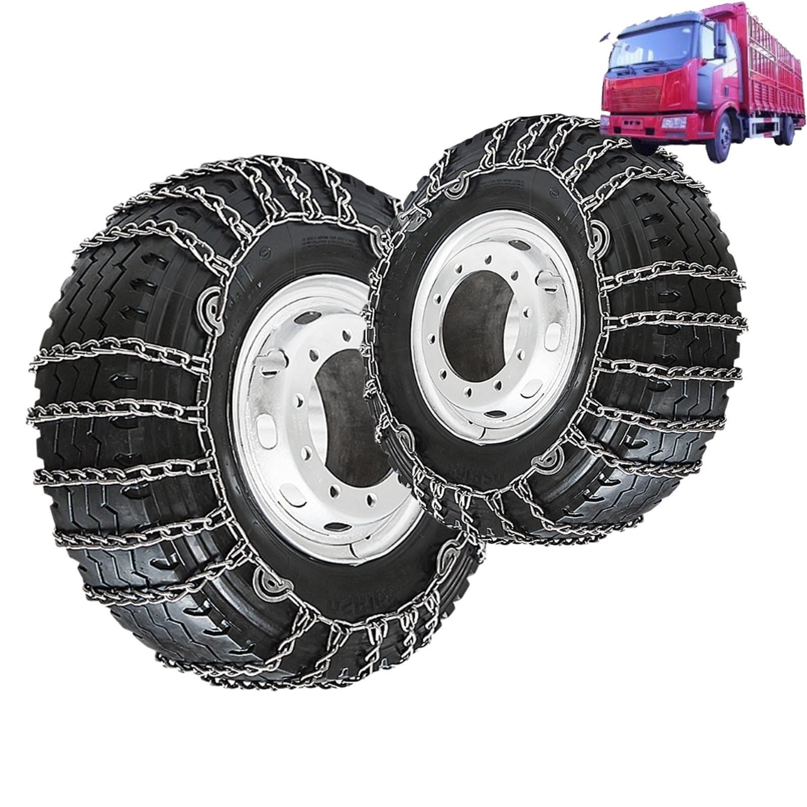 YAGOLD Set of 2 Tire Chains for Trucks 2pcs Snow Chains for Trucks Snow Chains for Car Tires Anti-Skid Thickening Tire Chains Winter Car Accessories No Jack Required 2pcs 9.00-20 2pcs 315/70R22.5