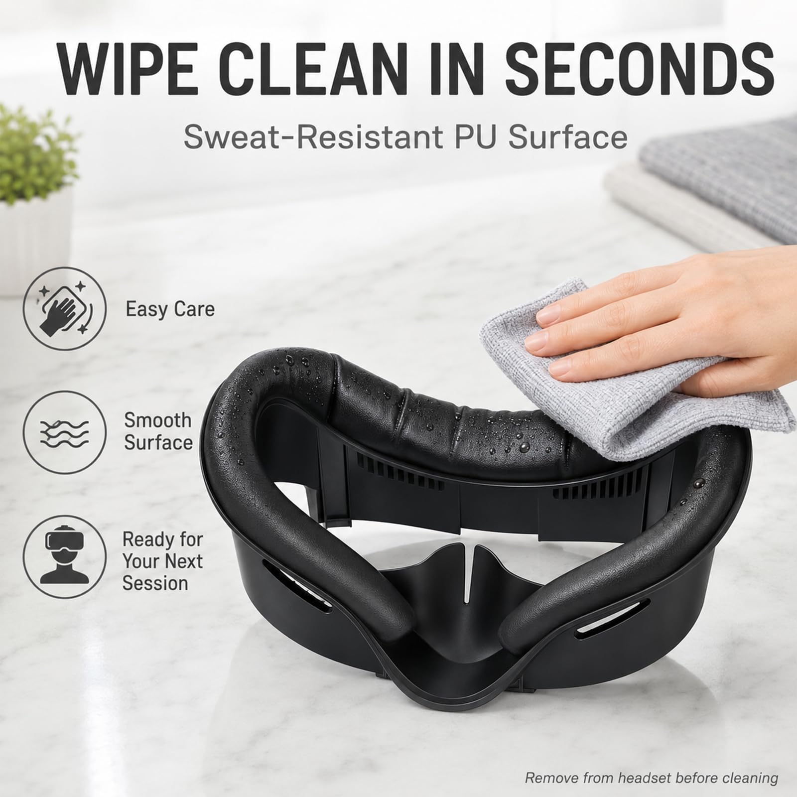 Interfaccia Facciale V3 Ventilata Compatibile con Meta Quest 3, Cuscino Viso Pelle Pu Anti Luce e Anti Sudore, Supporto Sostituzione Confort Accessorio VR (Non Adatta per Meta Quest 3S)