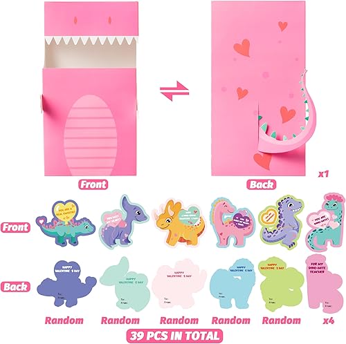 Vista 9 de H1vojoxo 40 cajas de San Valentín para niños y buzón para intercambio de aula, tarjetas de San Valentín para niños y niñas, tarjetas de regalo