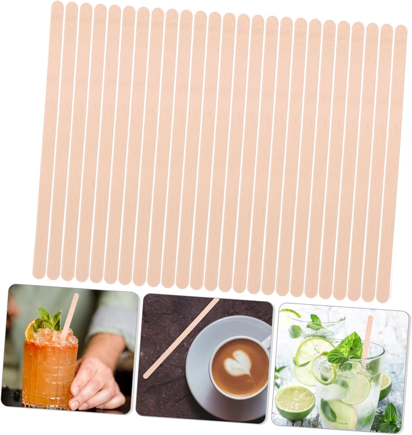 PRETYZOOM 500 Pcs Wooden Coffee Stick Drink Stirrers Sticks Coffee Stirrers Wood Coffee Mixer Stirrers Wooden Stirrers for Coffee Wooden Coffee Mixer Stirrers Wood Stirrers White