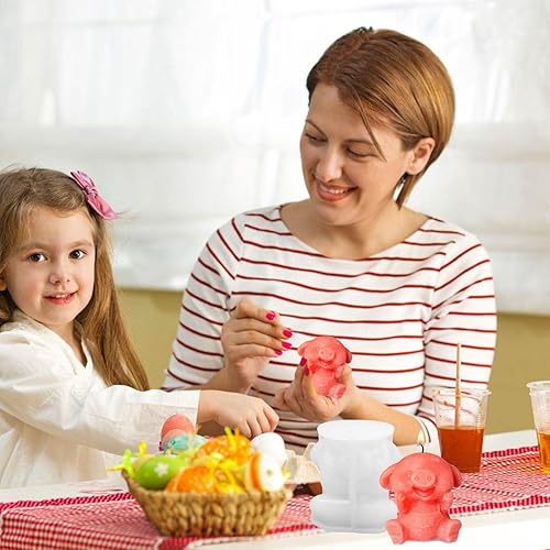 Miniatura 5 de Molde de silicona 3D para velas lindo molde de fundición de escultura de cerdo molde de resina hecho a mano para hacer velas manualidades jabón cera