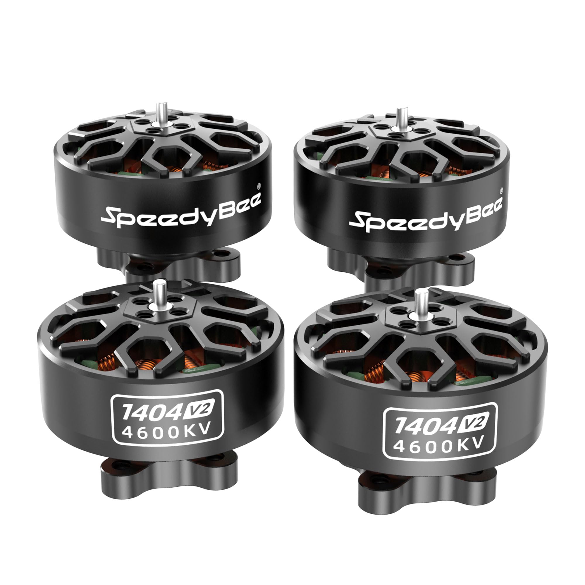 SpeedyBee 1404 4600KV Brushless FPV Motor for Bee25 2.5" FPV Drones – 4pcs Motors Aerospace-Grade Aluminum, Powerful & Stable Performance for 2.5 3" 4" Builds FPV Drone Whoop Toothpick Cinewhoop