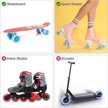PATIKIL 8 Pack Roller Skate Wheels Outdoor, 58mmx32mm Quad Roller Skate Wheels with ABEC-9 Bearing, 82A PU Roller Wheels & 2 Toe Stoppers for Double Row Skate Skateboard Indoor