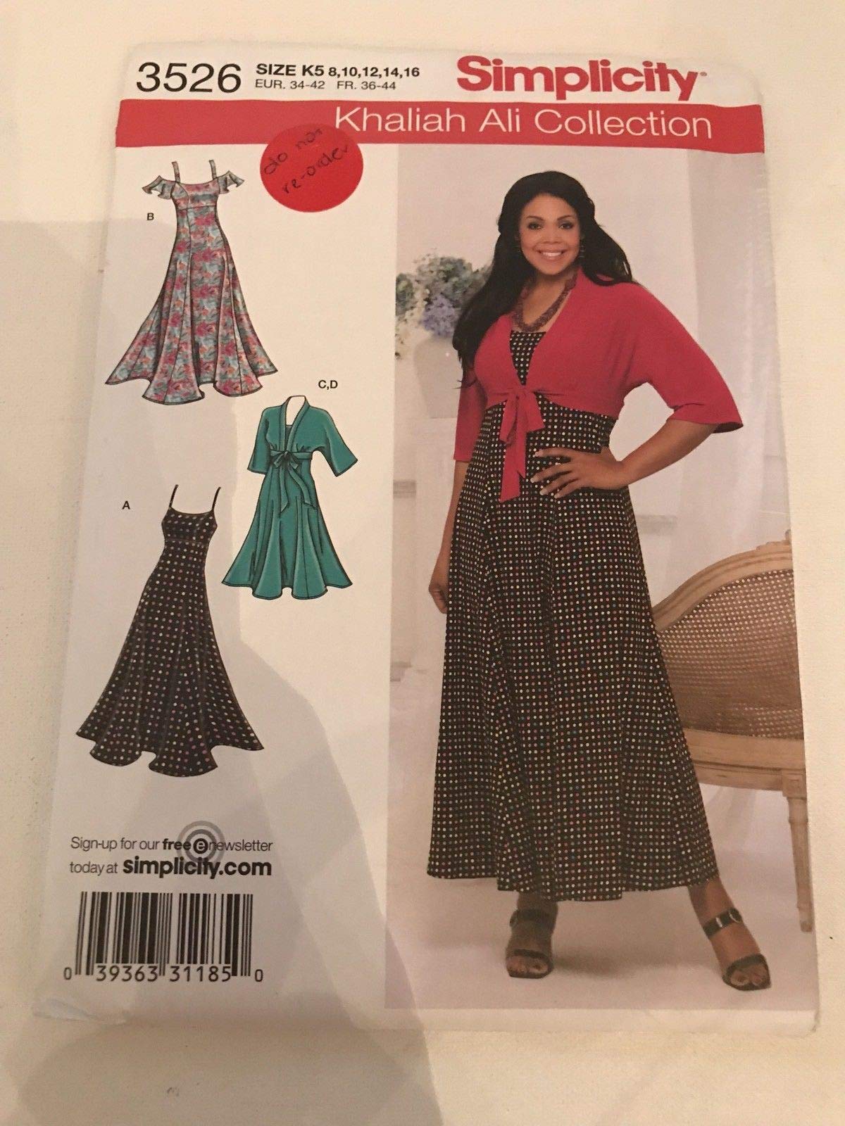 Simplicity 3526 patrón de vestido en 2 longitudes y top kimono