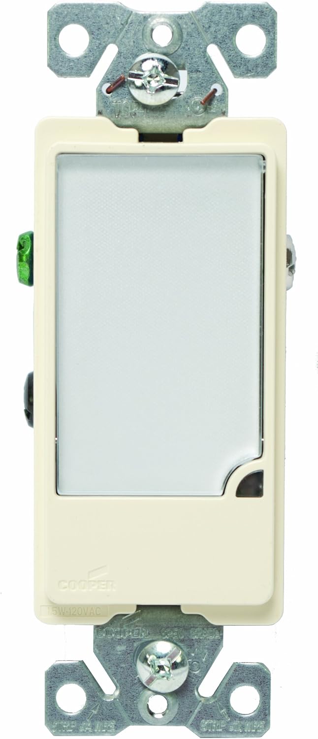 Eaton 7737A 1-Watt 120-Volt Full LED Hallway Nightlight Heavy Duty Grade, Almond