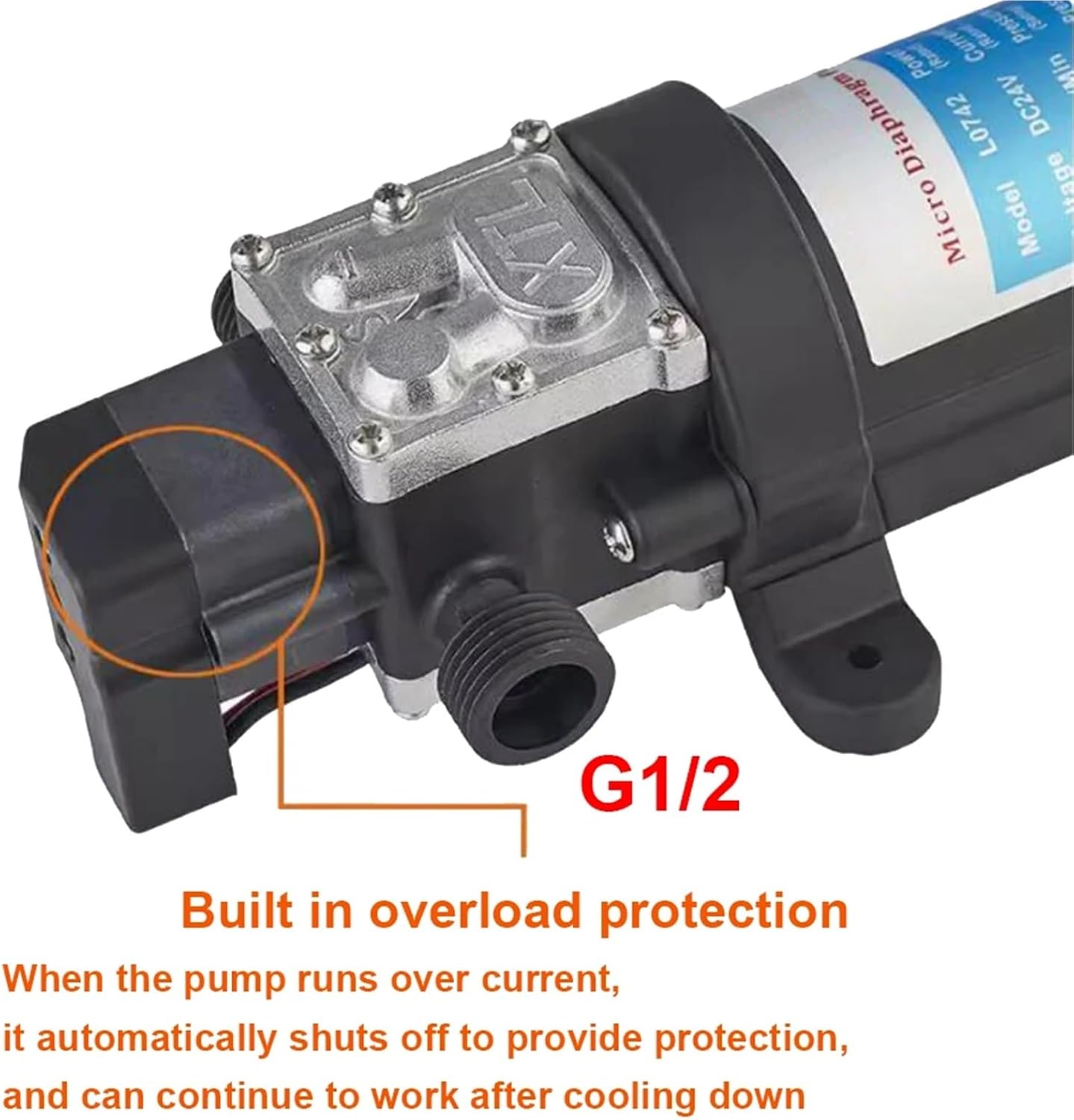 Water supply booster washing machine suction diaphragm pump, high-temperature household water pump 30W 60W 100W(60W only pump)