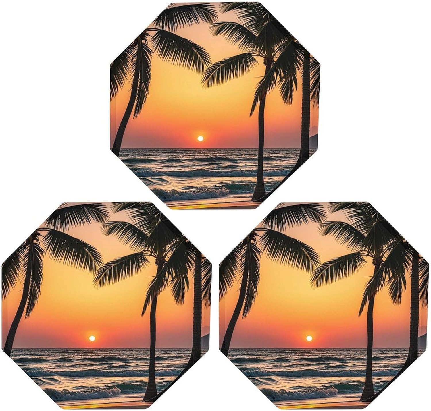 Ctagon Metal Sign for Home, Modern Display Plate for Kitchen, Sunrise of on The Sea Plates Accent Hanging Wall Decorations 3PCS for Living Room, Bedroom, Hallway, Hotel