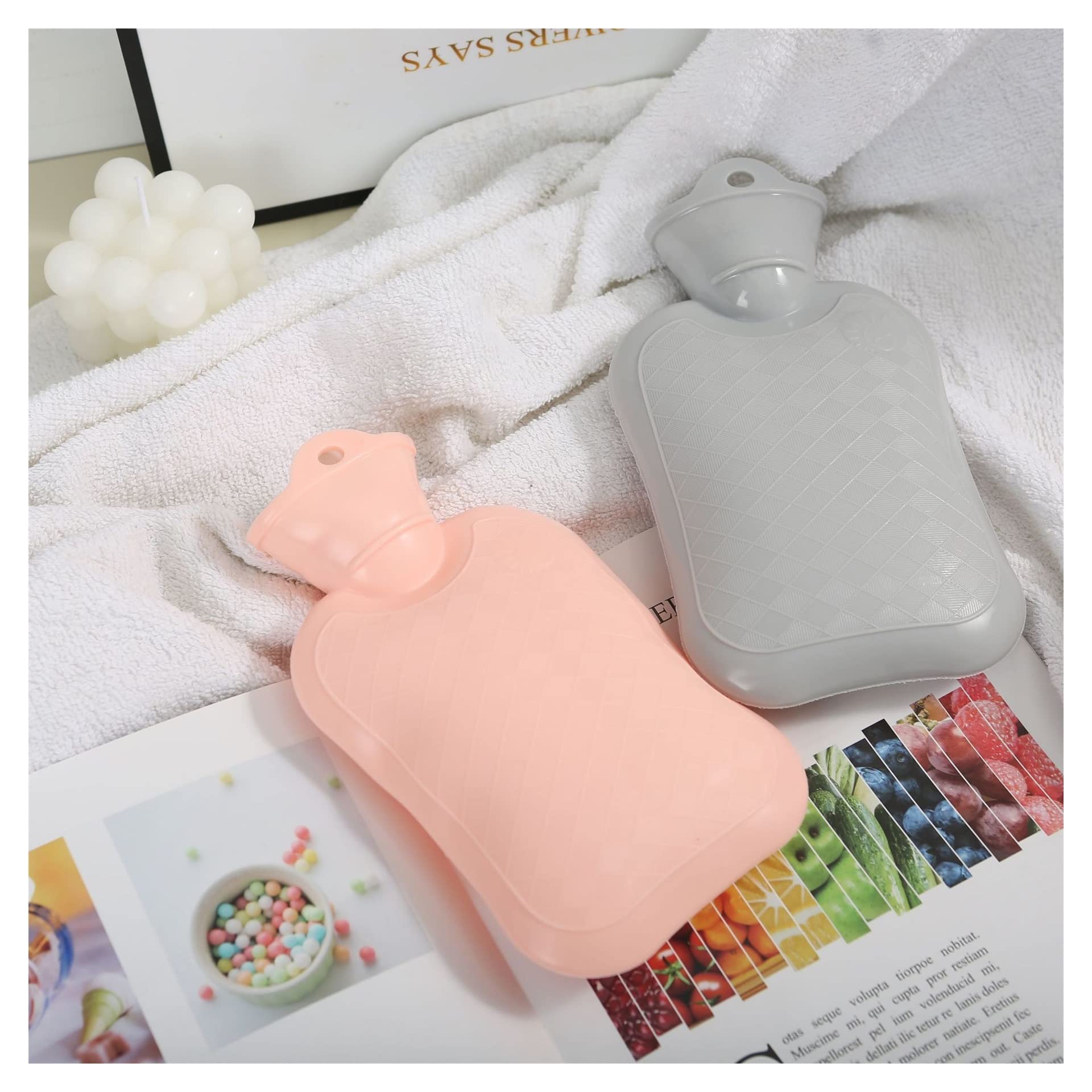 Termofor Water Bag Good Practical Compact Hot Therapy Hand Warmer Heated Pad for Home Insulated Water Butelka z gorącą wodą, trwała (Color : 01)