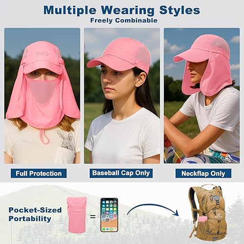 Miniatura 4 de Surblue Sombrero de pesca con solapa para el cuello, protección UV, protección UV, UPF50+