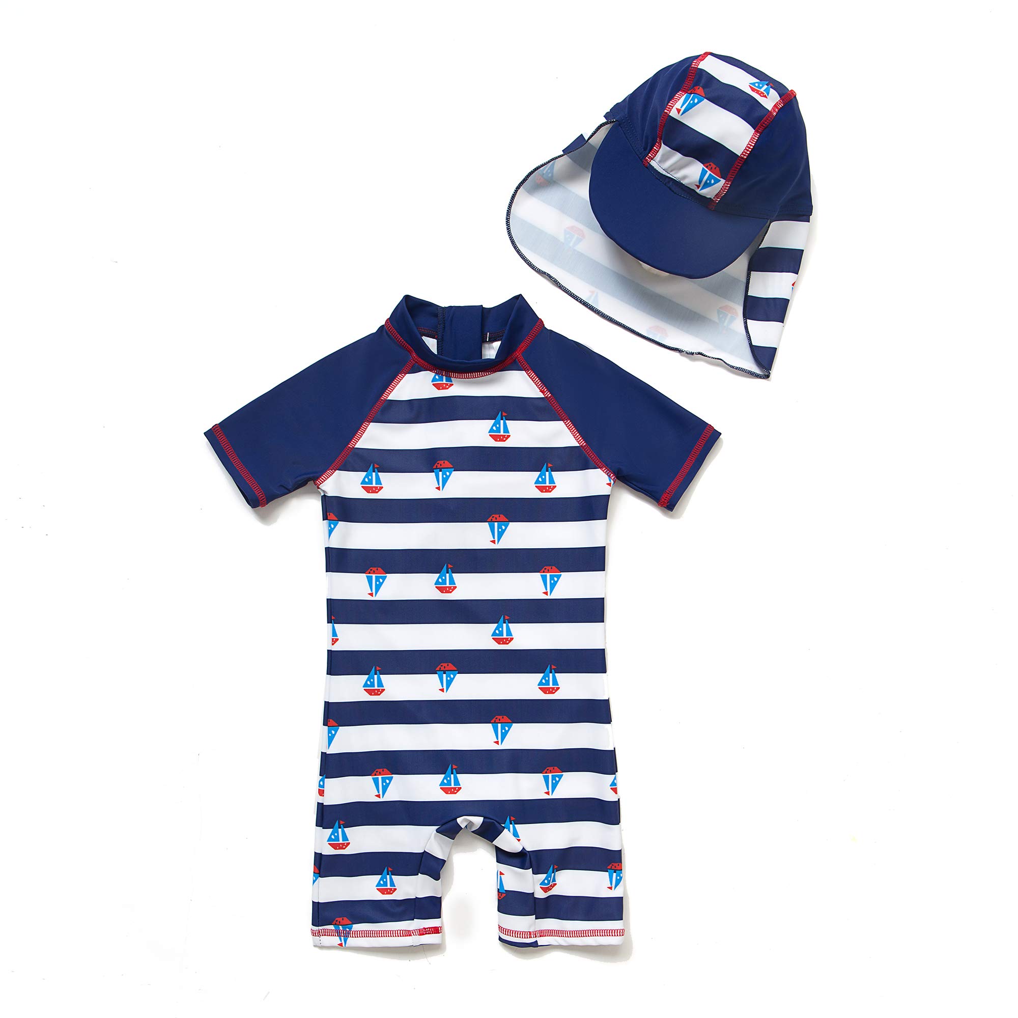 BONVERANO Maillot de Bain bébé garçon Une pièce vêtements à Manches Longues Protection UV 50+ Maillots de Bain avec Une Fermeture éclair