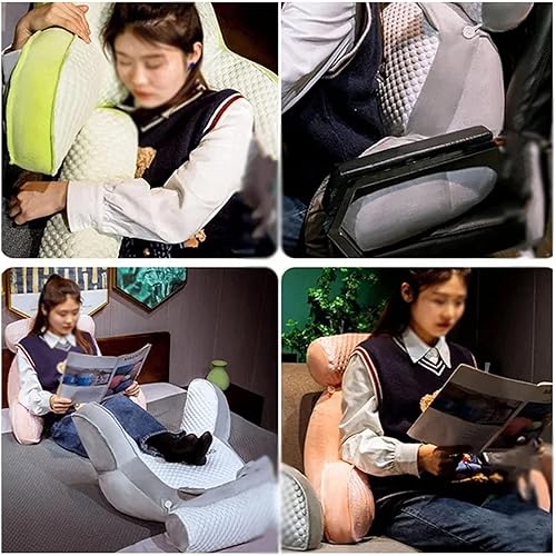 Miniatura 6 de PARWENE Almohada de respaldo para sofá de noche, cojín multifuncional ampliado, almohada de lectura linda (grande, gris)