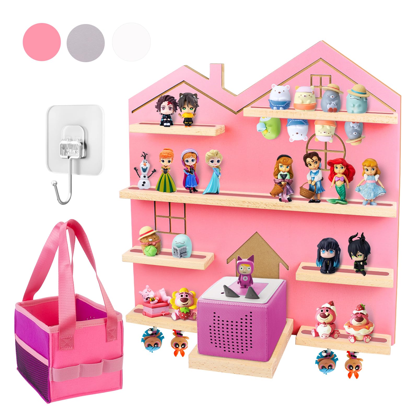 Étagère Station D'Accueil Toniebox Avec Support Magnétique - Rangement Figurines Tonie Box Blanc