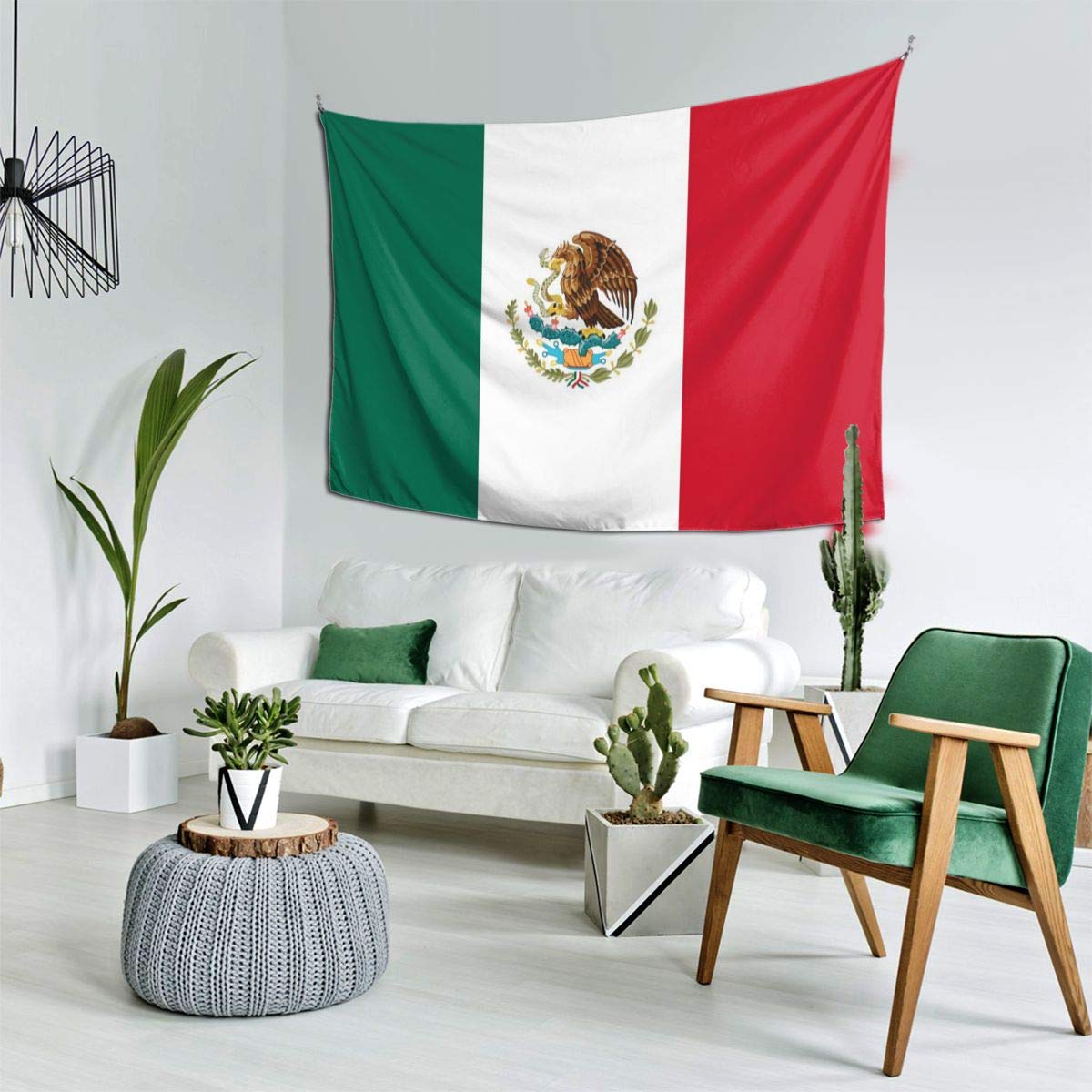COWDIY Wanddekoration, Wandteppich, mexikanische Flagge, Hippie-Kunst, Wandbehang, extra große Tischdecken, 152,4 x 101,6 cm, für Schlafzimmer, Wohnzimmer, Schlafsaal, Heimdekoration