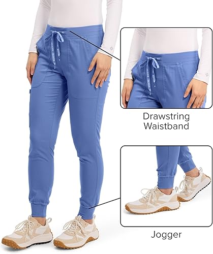Miniatura 2 de Med Couture Pantalones de Uniforme Médico (Scrubs) para Mujeres Pantalones Cargo Jogger con 5 Bolsillos, Ligeros, Ultra Suaves, Tela Elástica