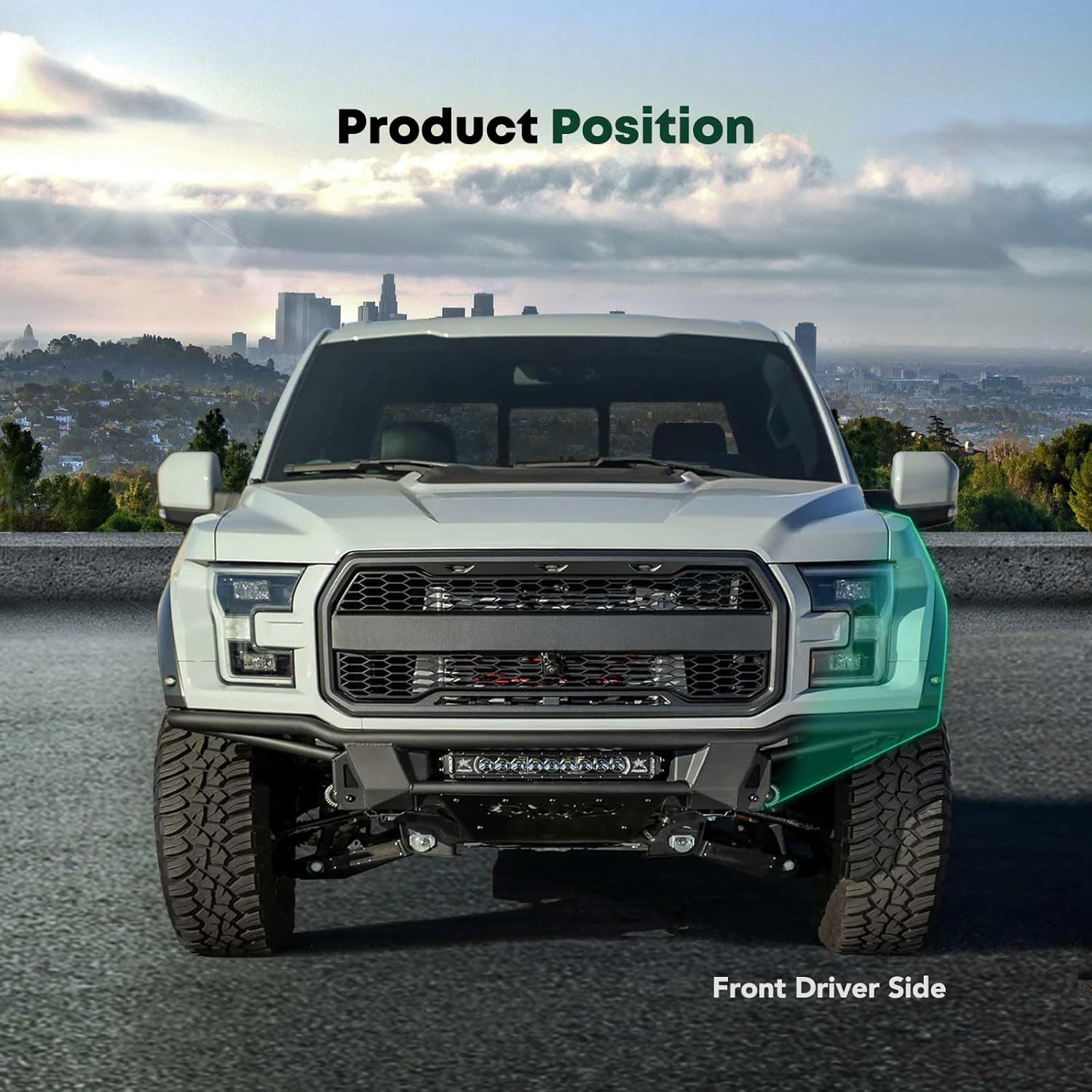 YHTAUTO Front Left Driver Side Bumper Cover Air Duct Compatible with GMC Sierra 1500 2022 2023 2024 2025, Bumper Bracket