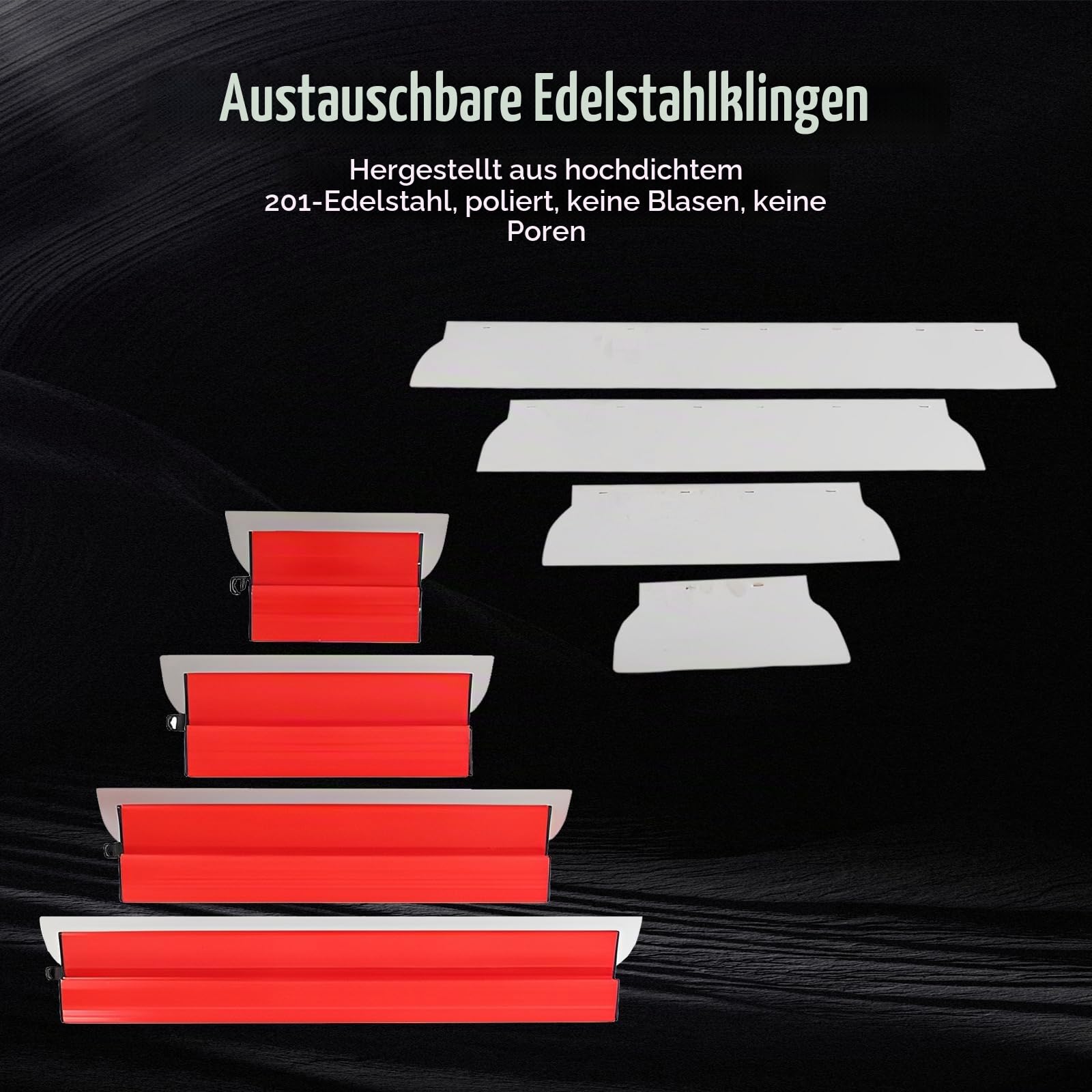 Flächenspachtel Set,Profi Flächenspachtelset Koffer,Multifunktionsspachtel | 9 Arten Spachtel Werkzeug, Spachtel Werkzeug (25cm,40cm,60cm,80cm), Teleskopstange Zum Verputzen von Wänden und Decken